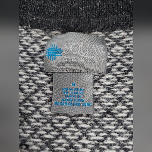 VTG 100% Wool SZ Med 1/4 Zip Nordic Winter Snowflake Ski Y2K Squaw Valley - Picture 13 of 16